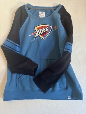Fanatics OKC Light Blue & Black Raglan Crewneck Sweatshirt